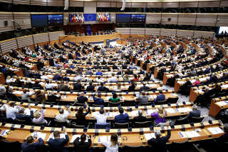 Une séance au Parlement européen, à Bruxelles, le 11 avril 2024. (photo d'illustration)