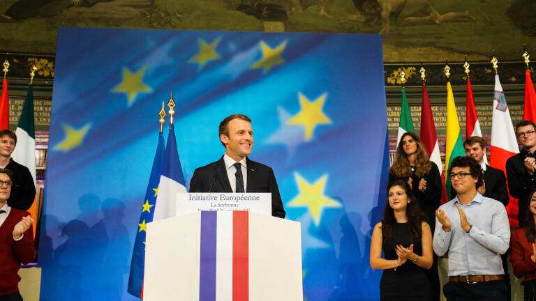 Emmanuel Macron à la Sorbonne le 26 septembre 2017.