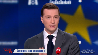 Jordan Bardella (ici ce dimanche 5 mai) et Emmanuel Macron étaient les cibles de toutes les balles au premier débat des européennes.
