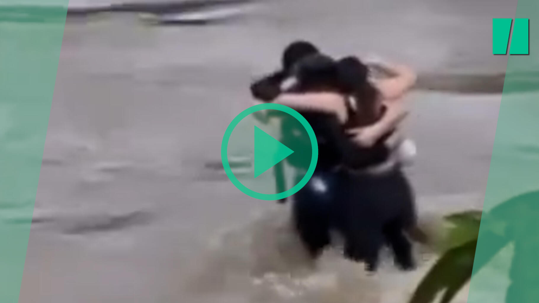 Gli utenti della rete sono emozionati dopo il video di amici che si abbracciano prima di essere trascinati via in un fiume