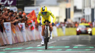 Demi Vollering, ici au mois de juillet 2023, à Pau, lors du Tour de France femmes 2023.