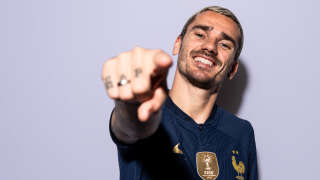 DOHA, QATAR - NOVEMBER 17: Antoine Griezmann of France poses during the official FIFA World Cup Qatar 2022 portrait session on November 17, 2022 in Doha, Qatar. (Photo by Michael Regan - FIFA/FIFA via Getty Images)