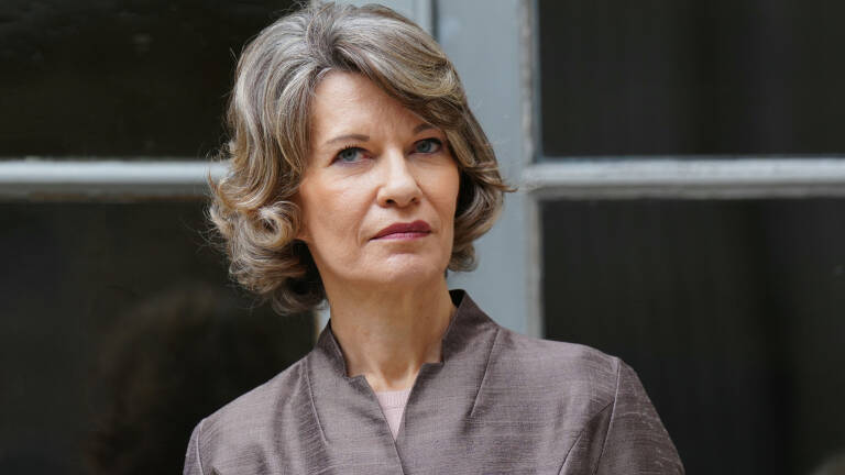 French newly appointed Minister of Education Anne Genetet attends the handover ceremony at the Education ministry in Paris, on September 23, 2024. (Photo by Dimitar DILKOFF / AFP)